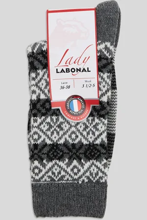 Labonal Paire de chaussettes à carreaux en laine