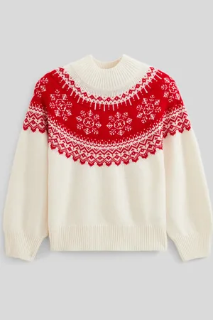 Monoprix Pull jacquard col montant