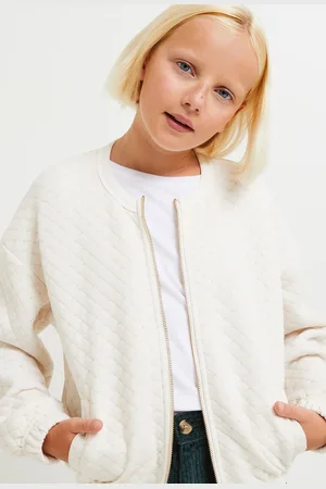 Monoprix Cardigan zippé en molleton matelassé contenant du coton BIO GOTS