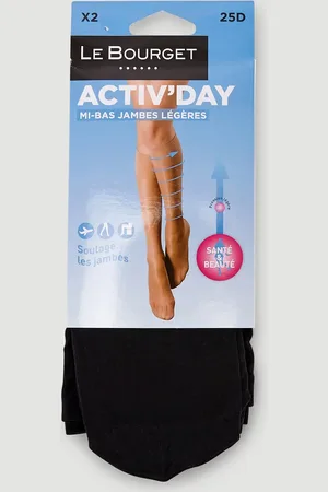 Le Bourget Lot de 2 paires de mi bas jambes légères