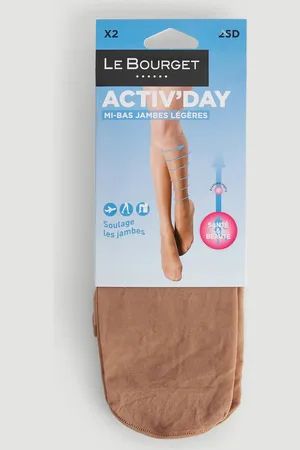 Le Bourget Lot de 2 paires de mi bas jambes légères