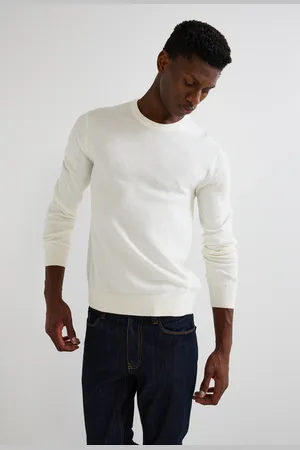 Monoprix Pull col rond point fantaisie en mélange coton et cachemire