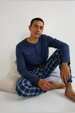 Monoprix Pyjama mixte manches longues et pantalon en flanelle de coton BIO
