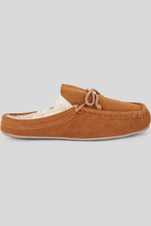 Monoprix Chaussons en cuir suede fourrés
