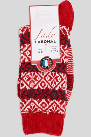 Labonal Paire de chaussettes à carreaux en laine