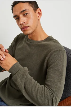 Monoprix Pull col rond point fantaisie en mélange coton et cachemire