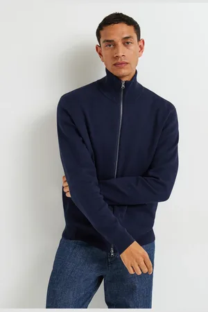 Monoprix Gilet col montant zippé en mélange coton et cachemire