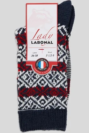 Labonal Paire de chaussettes à carreaux en laine