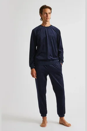 Monoprix Pyjama en velours manches longues et pantalon