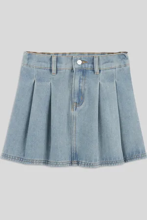 Monoprix Jupe en jean plissée en coton BIO