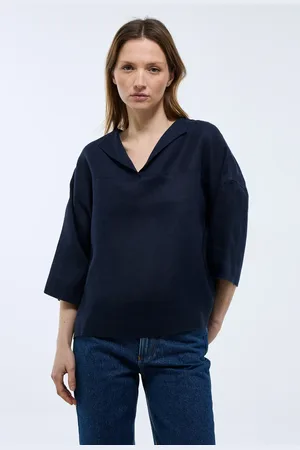 Monoprix Top manches trois quarts uni en lin
