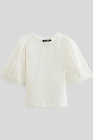Monoprix T-shirt manches brodées en coton BIO