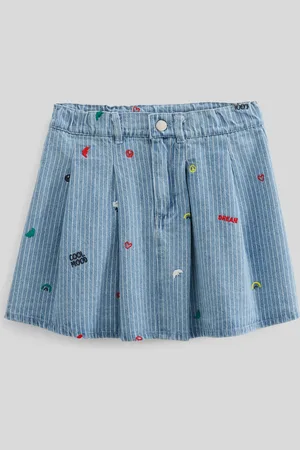 Monoprix Jupe en jean plissée en coton BIO