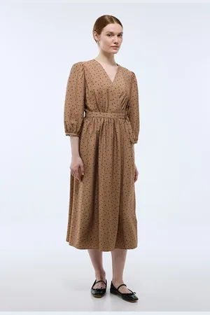 Monoprix Robe midi cintrée imprimée