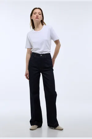 Monoprix Jean large taille haute brut