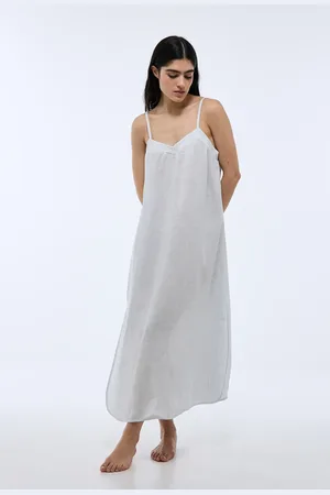 Monoprix Chemise de nuit rayée lin/coton