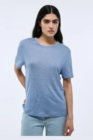 Monoprix T-shirt à manches courtes uni en lin
