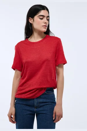 Monoprix T-shirt à manches courtes uni en lin