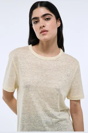 Monoprix T-shirt à manches courtes uni en lin