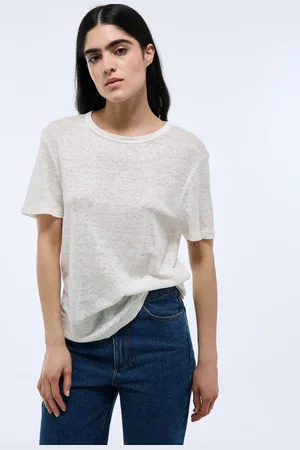 Monoprix T-shirt à manches courtes uni en lin
