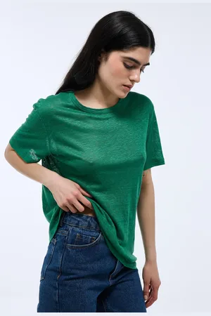 Monoprix T-shirt à manches courtes uni en lin
