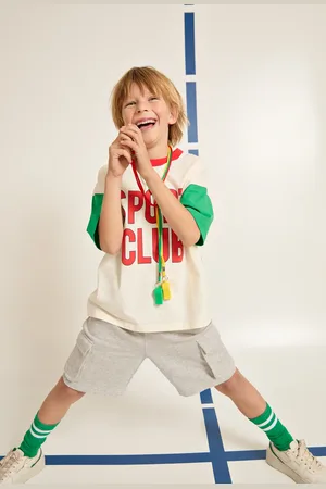Monoprix T-shirt manches courtes à inscription en coton BIO GOTS