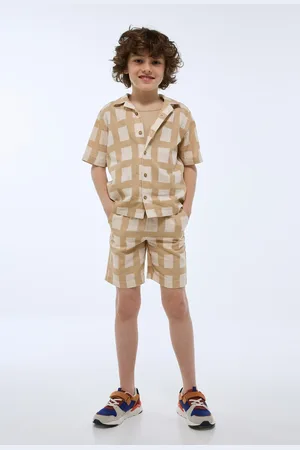 Monoprix Short élastiqué imprimé en coton et lin