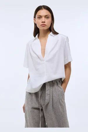 Monoprix Top manches courtes uni en lin et coton