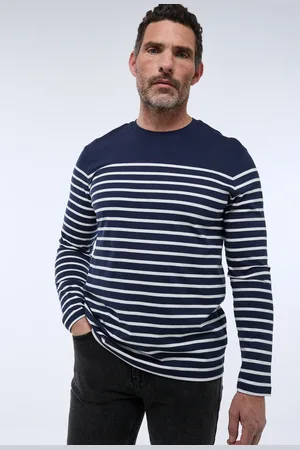 Monoprix T-shirt col rond manches longues marinière en coton BIO GOTS