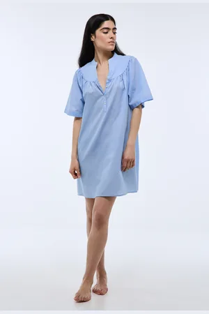 Monoprix Chemise de nuit courte en coton chambray
