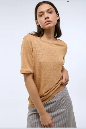 Monoprix T-shirt manches courtes uni en lin