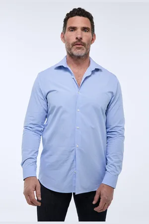 Monoprix Chemise ville col italien motif petits carreaux