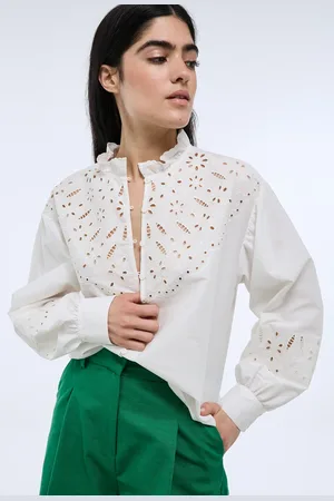 Monoprix Chemise manches longues broderie col en coton BIO GOTS