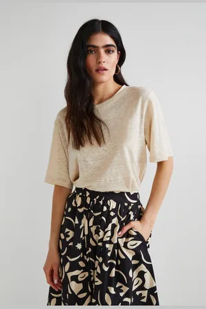 Monoprix T-shirt manches courtes uni en lin