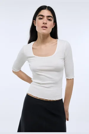 Monoprix T-shirt manches coudes à fines côtes