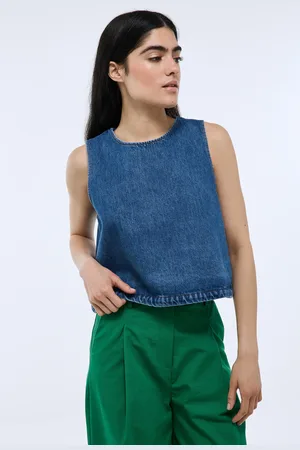 Monoprix Top sans manches denim en coton