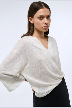 Monoprix T-shirt à manches coudes en lin