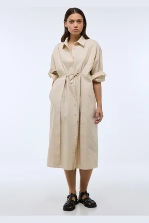 Monoprix Robe midi unie contenant du coton