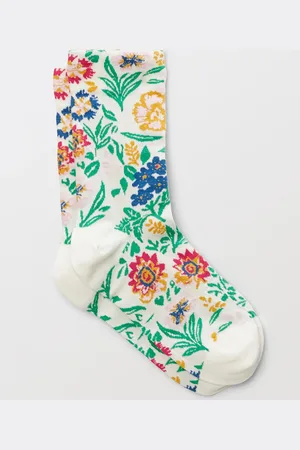 Monoprix Paire de chaussettes fantaisie à fleurs en coton