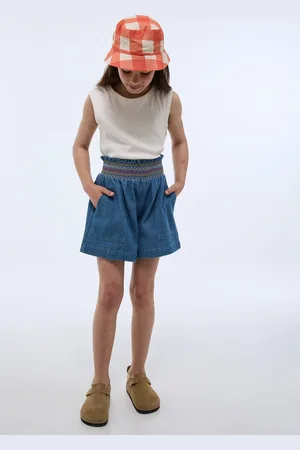 Monoprix Short fluide taille élastiquée en jean