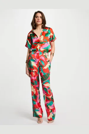 Morgan Pantalon droit imprimé femme