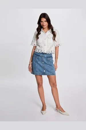 Morgan Jupe courte en jean femme