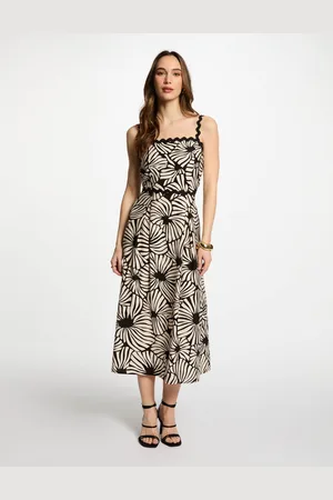Morgan Robe midi droite imprimée femme