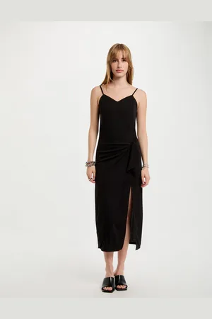 Morgan Robe midi ajustée fendue femme