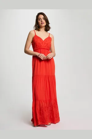 Morgan Robe longue fluide broderie femme