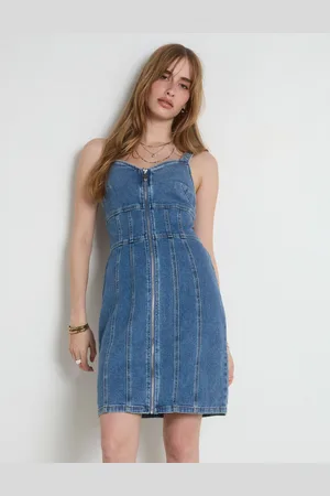 Morgan Robe courte ajustée en jean femme