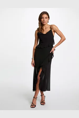 Morgan Robe midi ajustée volants femme