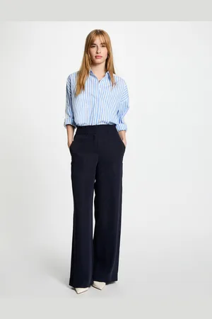 Morgan Pantalon large à fronces femme