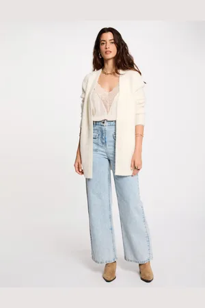 Cardigan Long Morgan Femme - Viscose Ecovero, Polyamide, Polyester - Zip Et Poches
