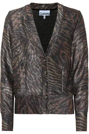 Ganni Cardigan imprimé et métallisé